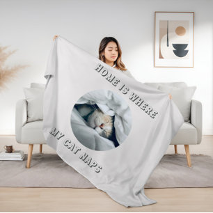 Cobertor De Velo Lar é onde meu gato tira fotos personalizadas