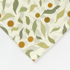 Cobertor De Velo Laranja Berries e Folhas no creme - padrão.