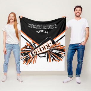 Cobertor De Velo Laranja, Branco e Preto - Para uma líder de torcid