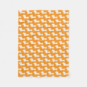 Cobertor De Velo Laranja Dachshund Puppy Wiener