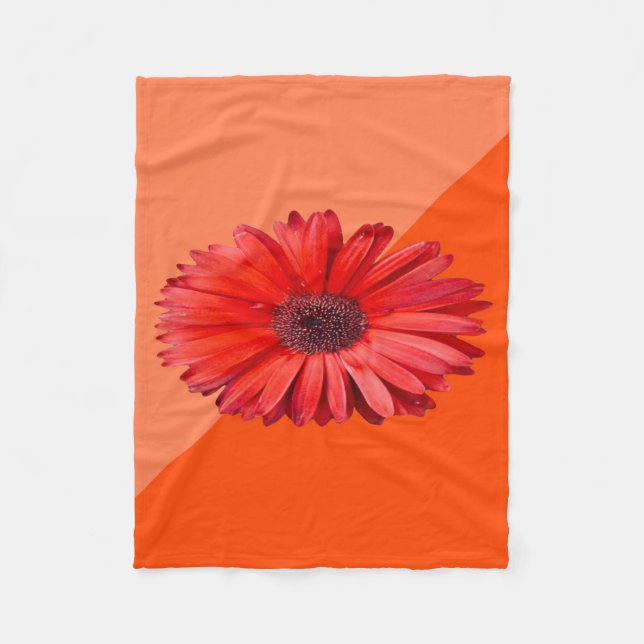 Cobertor De Velo Laranja Daisy Colorblock  (Frente)