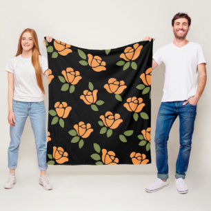 Cobertor De Velo Laranja Pastel e Verde Oliva