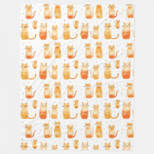 Cobertor De Velo Laranja Pontos e Gatos Saco Médio de Presente