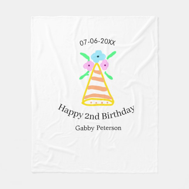 Cobertor De Velo Laranja que segundo aniversário crianças retro bri (Frente)