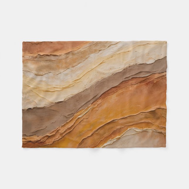 Cobertor De Velo Laranja Queimada Terracotta Abstrato (Frente (Horizontal))