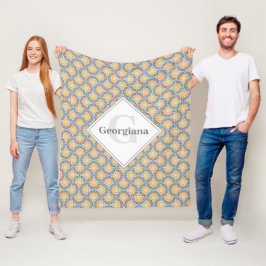 Cobertor De Velo Laranjas De Verão Do Monograma Egeu E Ventiladores