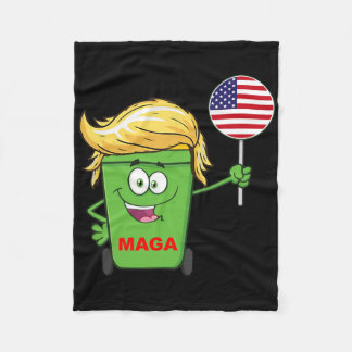 Cobertor De Velo Lata de lixo mega desenho animado engraçado Trump 