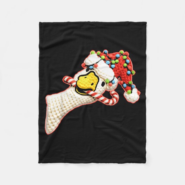 Cobertor De Velo Latch Hook Faux Yarn Funny Goose Christmas Crochet (Frente)