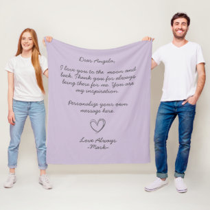 Cobertor De Velo Lavanda Carta ou mensagem de amor manuscrita