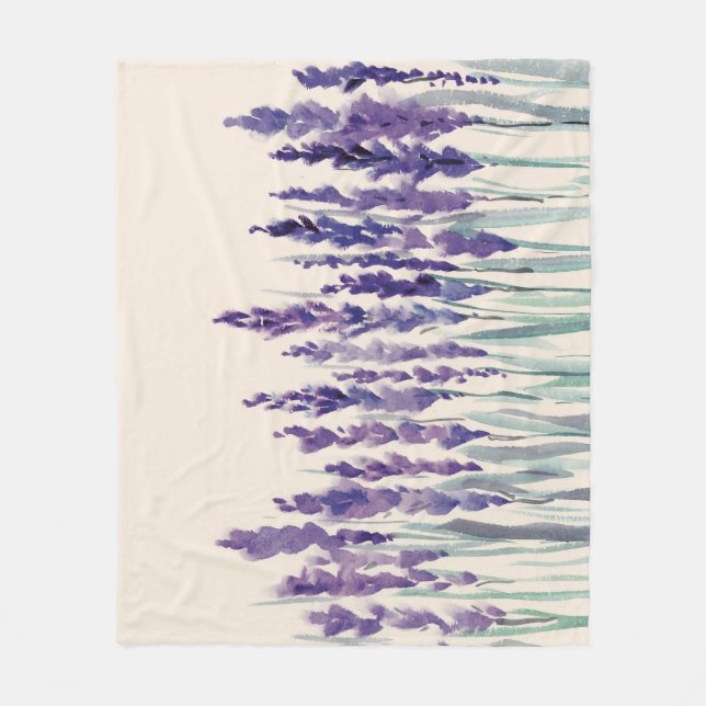 Cobertor De Velo Lavanda francesa: Ilustração de Aquarela (Frente)