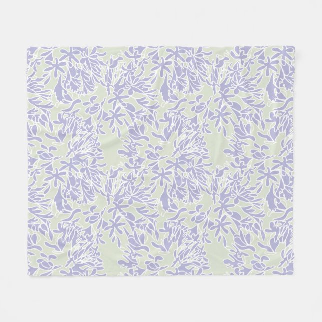 Cobertor De Velo Lavender Agapanthus Flower Sage Green (Frente (Horizontal))