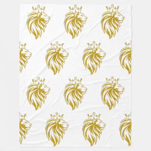Cobertor De Velo Leão com Coroa - Estilo Dourado 2