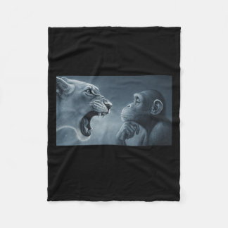 Cobertor De Velo Leão Gritando Em Macaco, Macaco E Monge-Memória Li