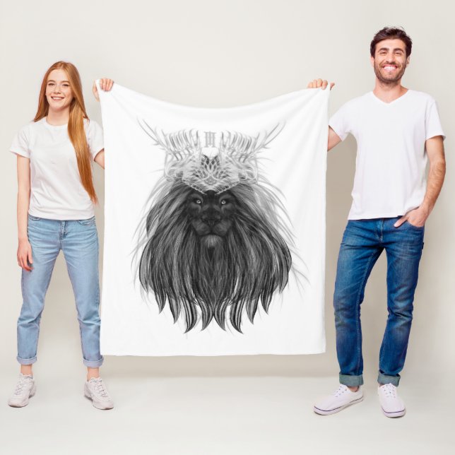 Cobertor De Velo Leão Negro com Coroa e Monograma (In Situ)