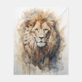 Cobertor De Velo Leão Retrato Majestoso