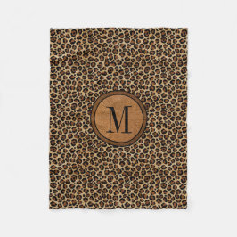 Cobertor De Velo Leather Leopardo Vintage Moderna Boho Monograma