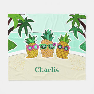 Cobertor De Velo Legal Beach Pineanases com nome personalizado flee