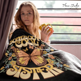 Cobertor De Velo Legal Irmã Borboleta Flor Selvagem Retro