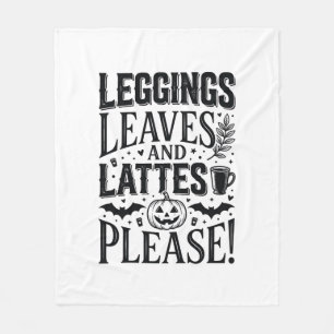 Cobertor De Velo Leggings Folhas Lattes Halloween Outono Design de 