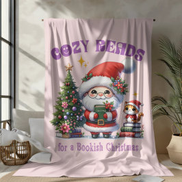 Cobertor De Velo Leituras de Natal Bookish, de papais noeis