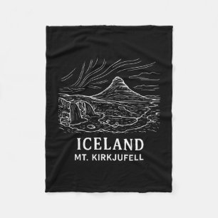 Cobertor De Velo Lembrança da Islândia Mt Kirkjufell Hiking Aurora