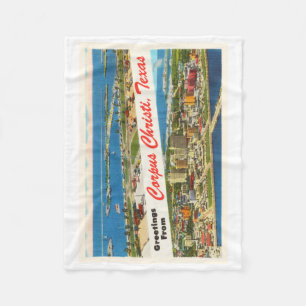 Cobertor De Velo Lembrança das viagens vintage de Corpus Christi