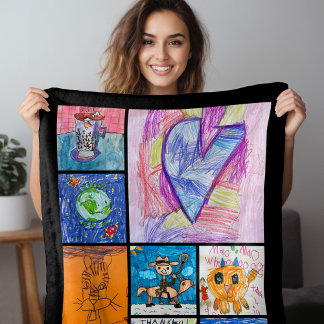 Cobertor De Velo Lembrança de Arte Personalizada de 8 Fotos para Cr