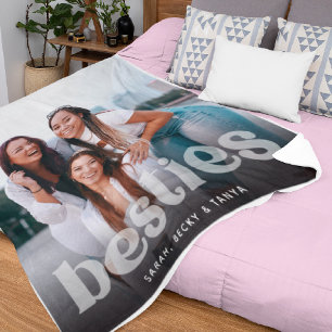 Cobertor De Velo Lembrança de Foto com Tipografia da Moda para Melh