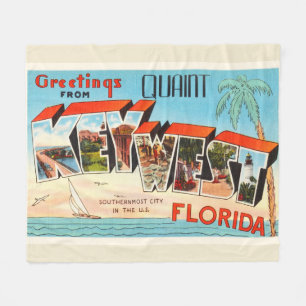 Cobertor De Velo Lembrança velha das viagens vintage de Key West