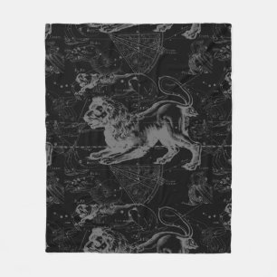 Cobertor De Velo Leo Constellation Hevelius 1690 em Preto