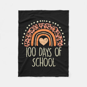 Cobertor De Velo Leopard Rainbow 100 dias na escola 100º dia de chá