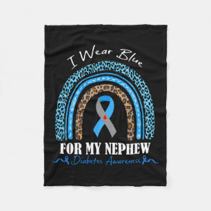 Cobertor De Velo Leopard Rainbow Eu Visto Azul Para Minha Diabetes