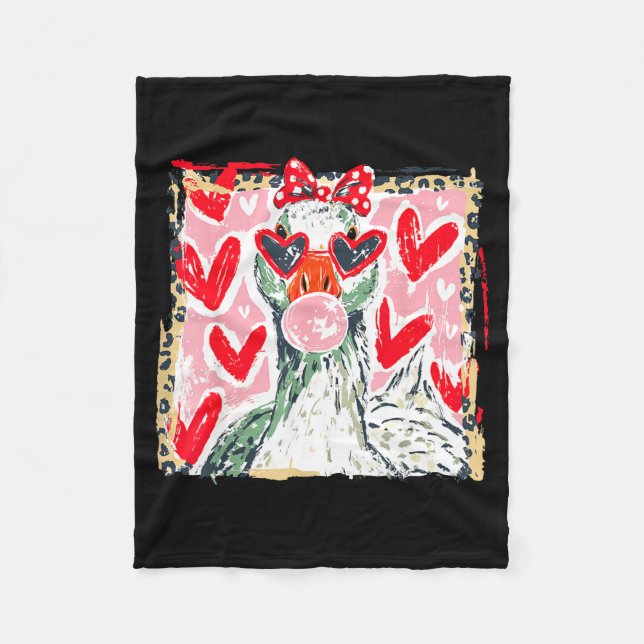 Cobertor De Velo Leopard Valentine's Day Goose Cute Animal Couple M (Frente)