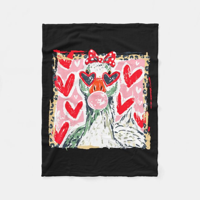 Cobertor De Velo Leopard Valentine's Day Goose Cute Animal Couple M (Frente)
