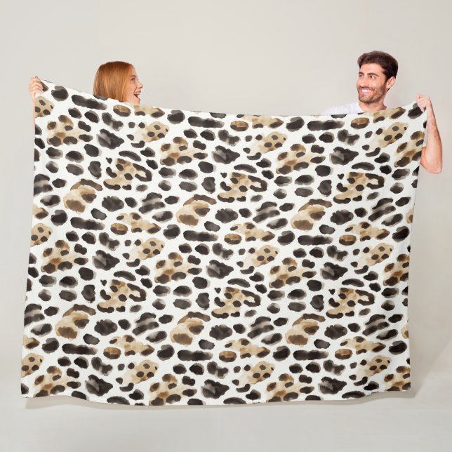 Cobertor De Velo Leopardo Animal Preto Marrom Creme   (In Situ)