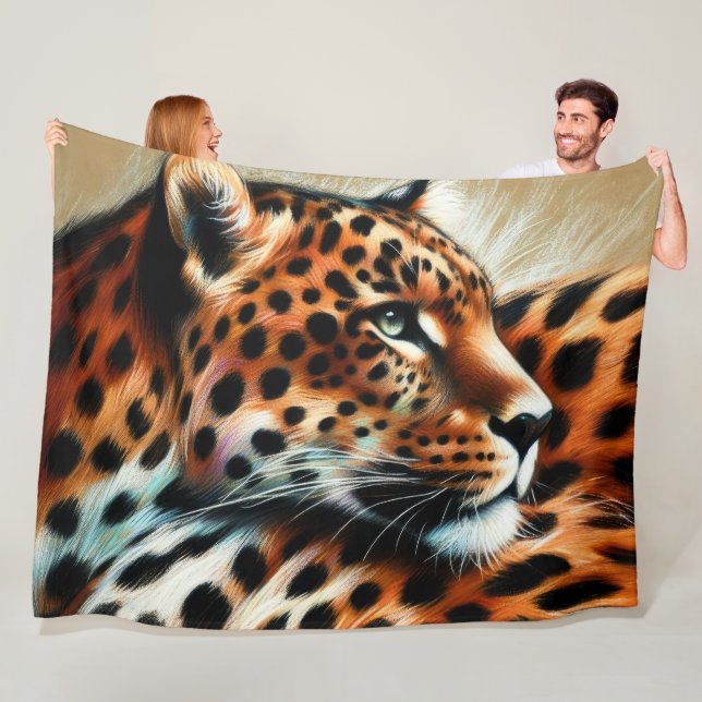 Cobertor De Velo Leopardo Desenho de Pastel duro (In Situ)