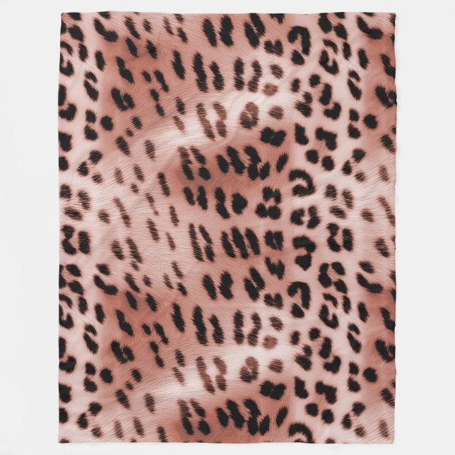Cobertor De Velo Leopardo-rosa rosa Blush (Frente)
