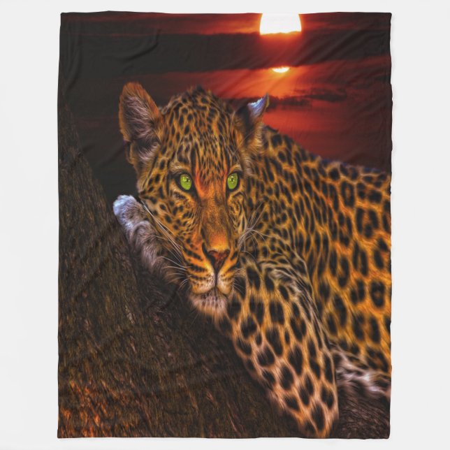 Cobertor De Velo Leopardo Sunset (Frente)