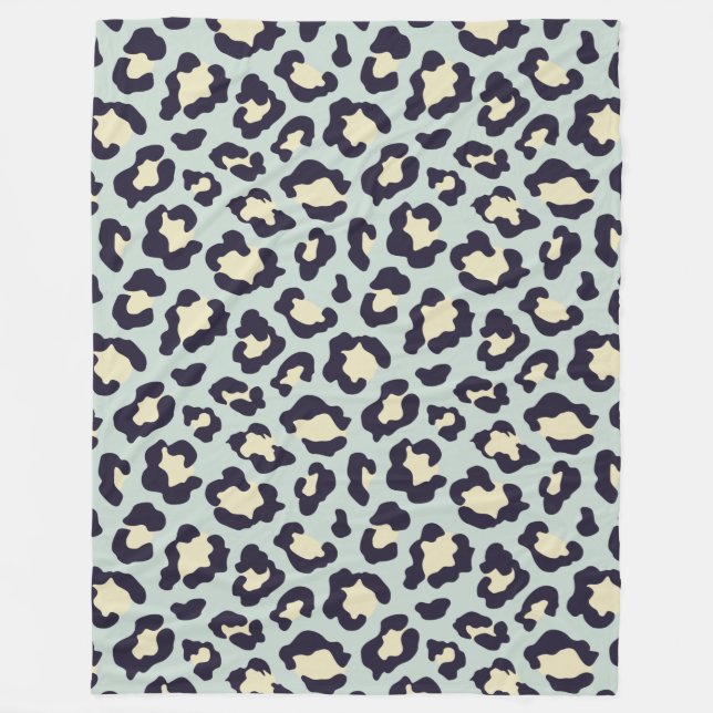 Cobertor De Velo Leopardo verde e branco (Frente)
