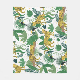 Cobertor De Velo Leopards Jungle: Crianças Tropicais Sem Olhos.