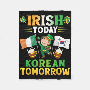 Cobertor De Velo Leprechaun Dancing Flagers Beer Irish Today Corean