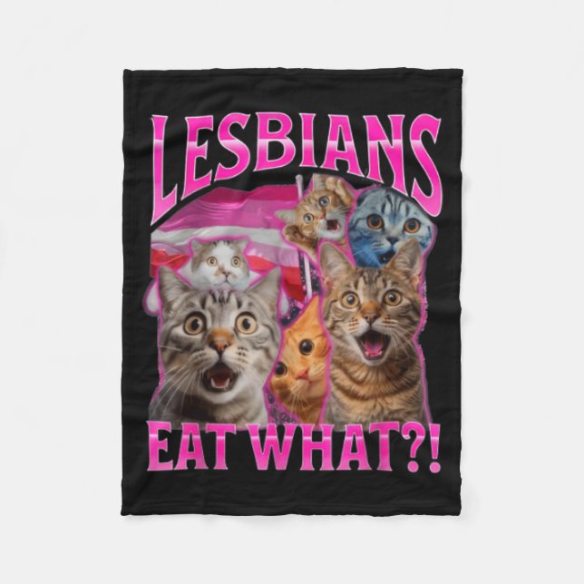 Cobertor De Velo Lesbians Eat What_ Funny Cat Rude Gay Pride Lgbtq  (Frente)
