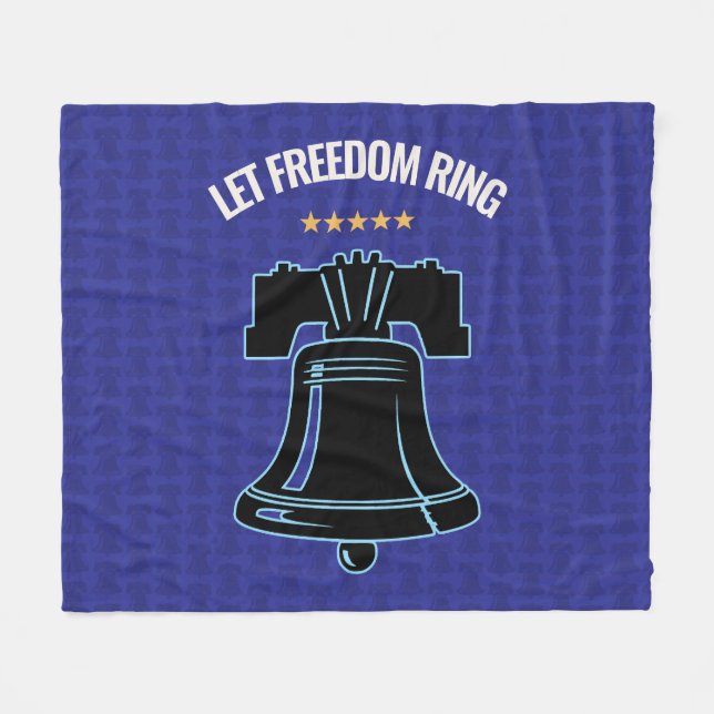 Cobertor De Velo Let Freedom Ring Liberty Bell Patriotic Throw (Frente (Horizontal))