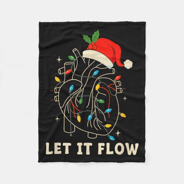 Cobertor De Velo Let It Flow Funny Anatomical Heart Christmas, Medi (Frente)