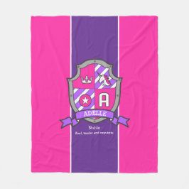 Cobertor De Velo Letra A Adelle nome que significa unicórnio roxo r