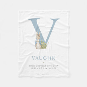 Cobertor De Velo Letra personalizada   V do coelho de Peter