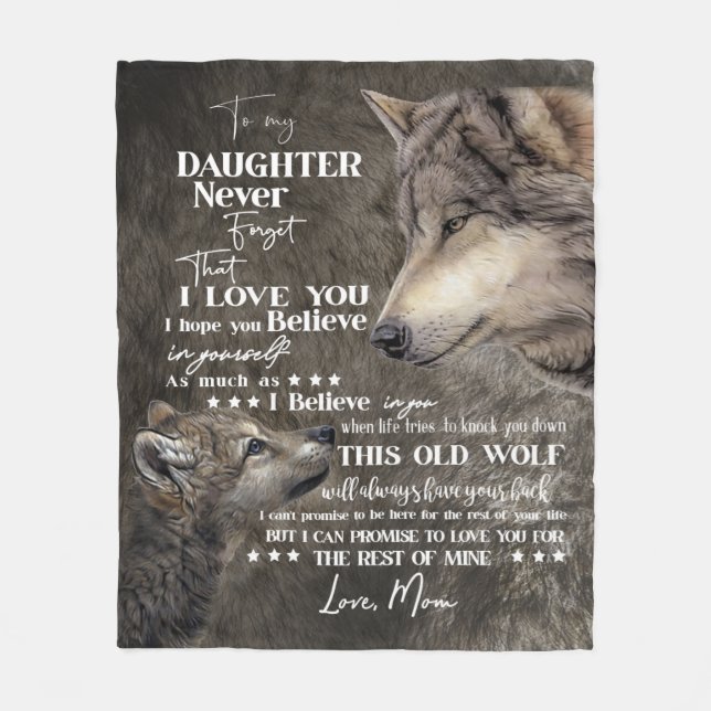 Cobertor De Velo Letra Wolf| Personalizada Uma Carta À Minha Filha (Frente)