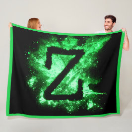 Cobertor De Velo Letra Z Maiúscula Alfabeta Verde