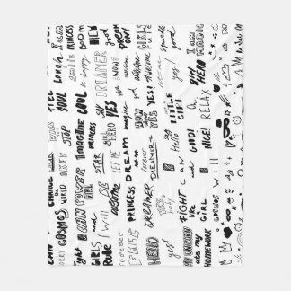 Cobertor De Velo Letras feitas à mão, coleção de rabiscos de tipogr