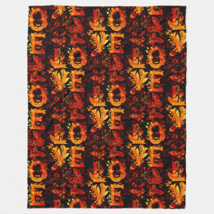 Cobertor De Velo Letreiros Florais de Amor - Padrão Invisível 3